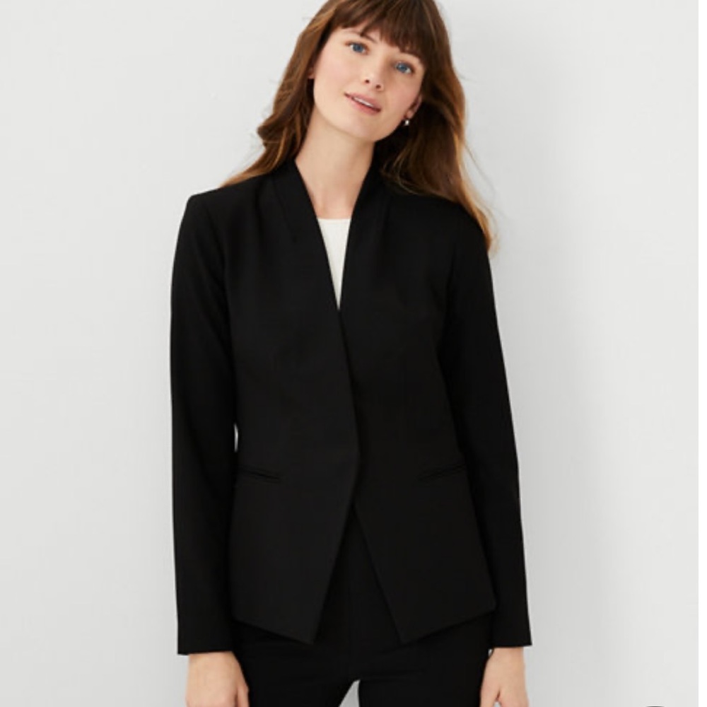 Ann Taylor black cutaway blazer